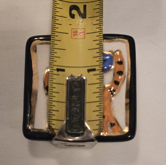 KP Desing Cat &h Bluebird Ceramic Brooch Pin EUC - Picture 4 of 4